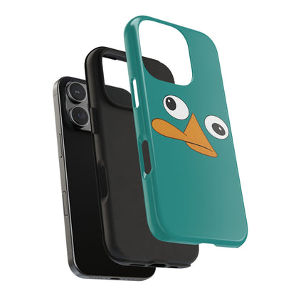 Phineas and Ferb Perry Platypus Eyes Teal Expression Tough Phone Case | Cartoon