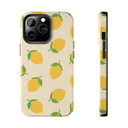 Cute Aesthetic Lemon Pattern Citrus Design Tough Phone Case | Food