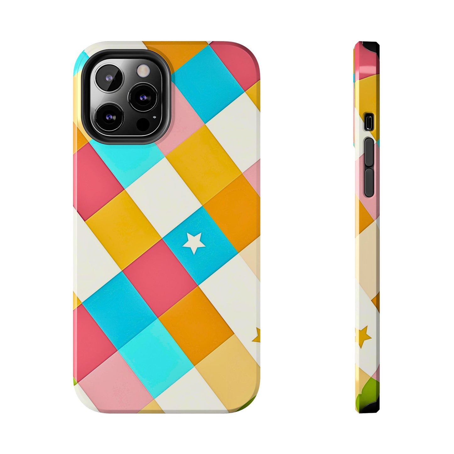 Vibrant Preppy Checkered Tough Phone Case | Aesthetic
