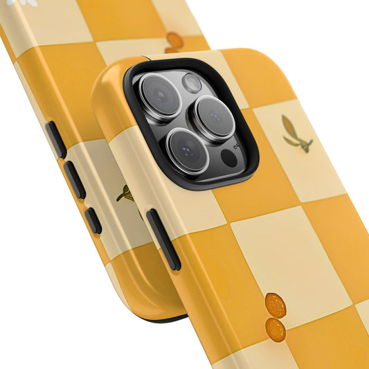 Yellow Checkered Preppy Daisies Tough Phone Case | Aesthetic