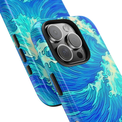 Funda resistente para teléfono con diseño de olas de agua | Estética