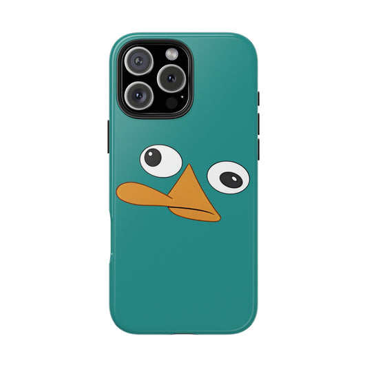 Phineas and Ferb Perry Platypus Eyes Teal Expression Tough Phone Case | Cartoon