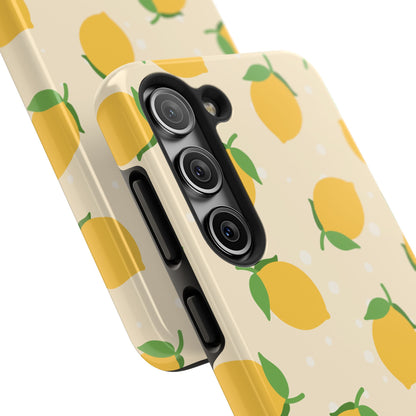 Cute Aesthetic Lemon Pattern Citrus Design Tough Phone Case | Food