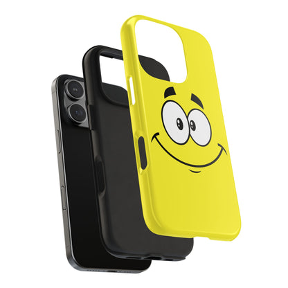 Smiley Happy Face Yellow Minimalist Cartoon Tough Phone Case | Funny