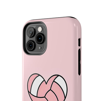 Pink Volleyball Heart Tough Phone Case | Aesthetic