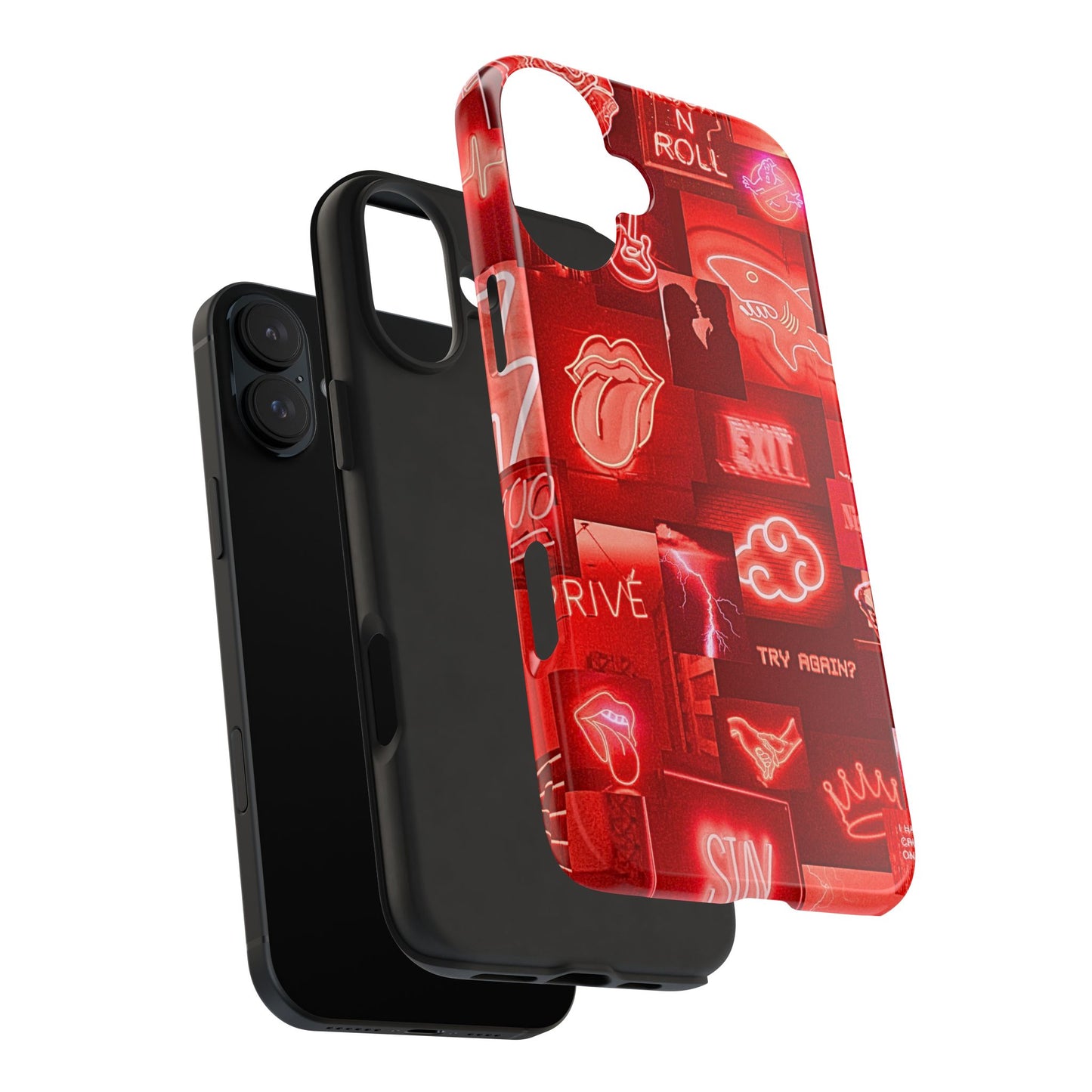 Funda resistente para teléfono con diseño de neón rojo | Estética
