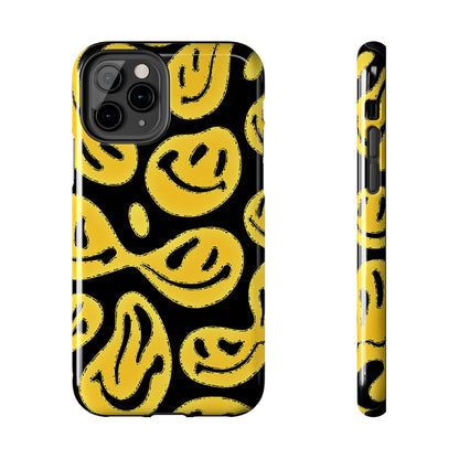 Funda resistente para teléfono con cara sonriente psicodélica colorida (versión 1) | Estética