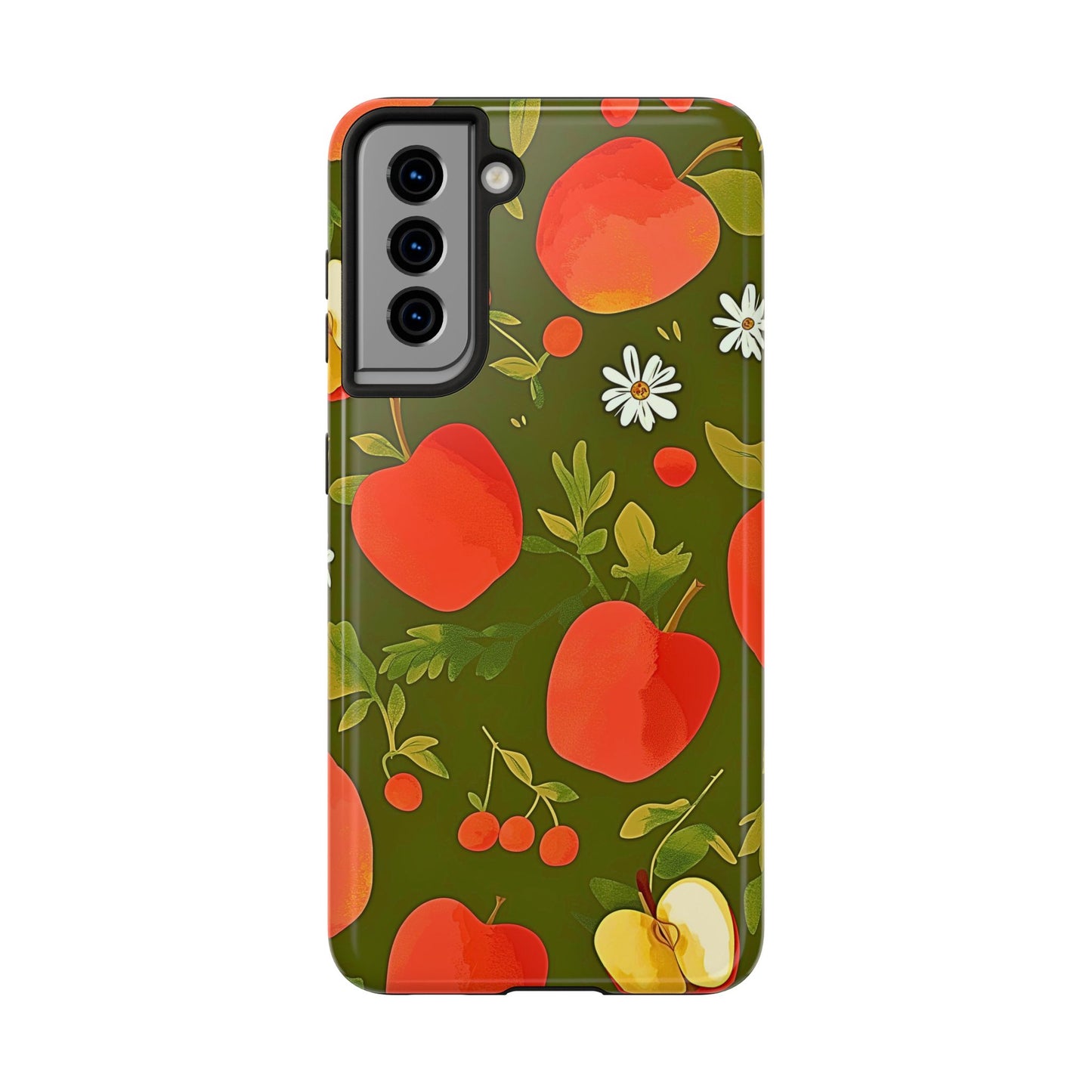 Funda/Cubierta resistente para teléfono con diseño de manzanas y bayas | Estética
