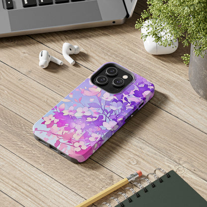 Funda resistente para teléfono con delicados estampados florales en tonos pastel | Estética