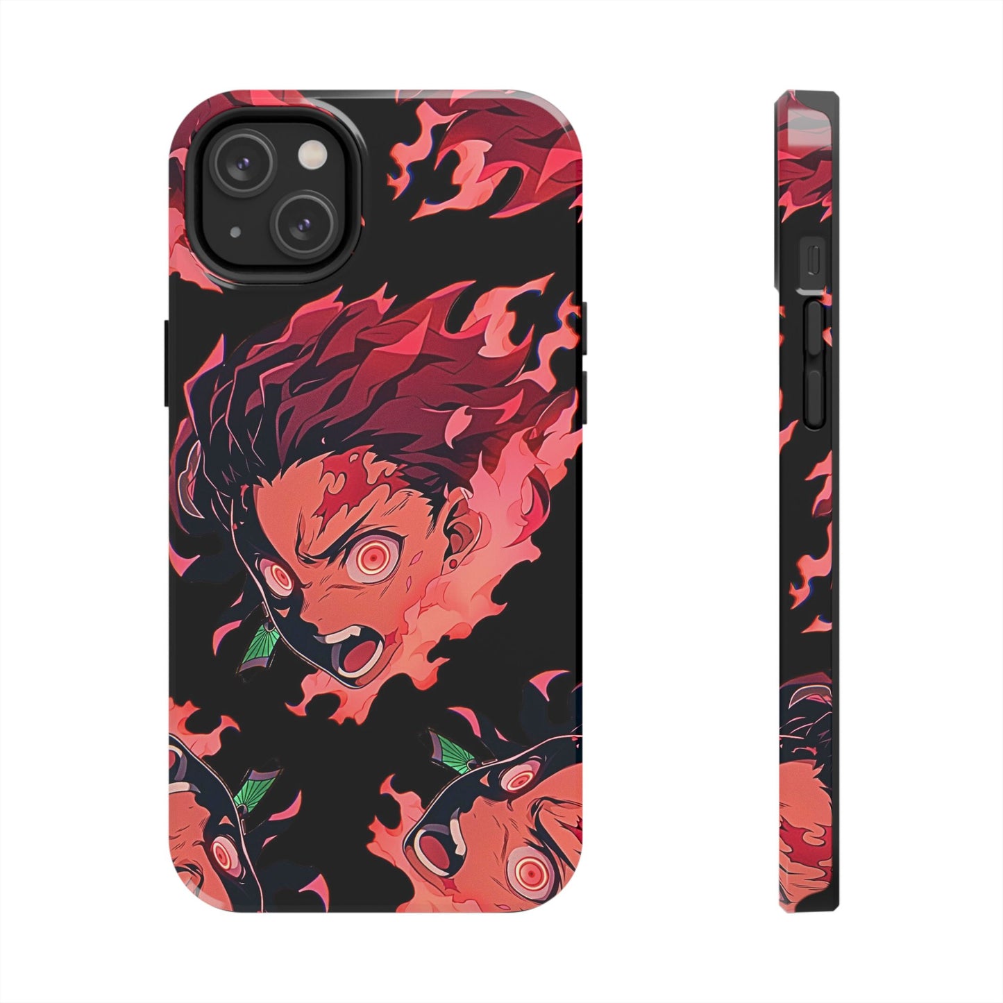 Tanjiro Kamado Flamed Style Black Tough Phone Case | Anime - Demon Slayer