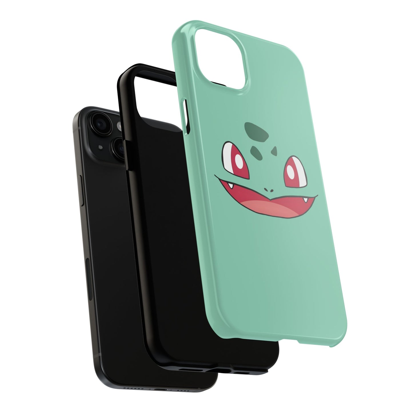 Green Leaf Dino Smile Red Eyes Cute Creature Tough Phone Case | Anime