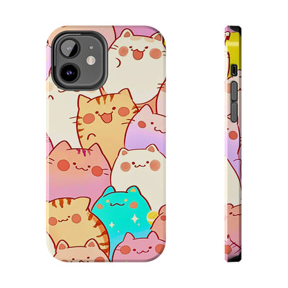 Kawaii Chubby Adorable Cats Tough Phone Case | Animals