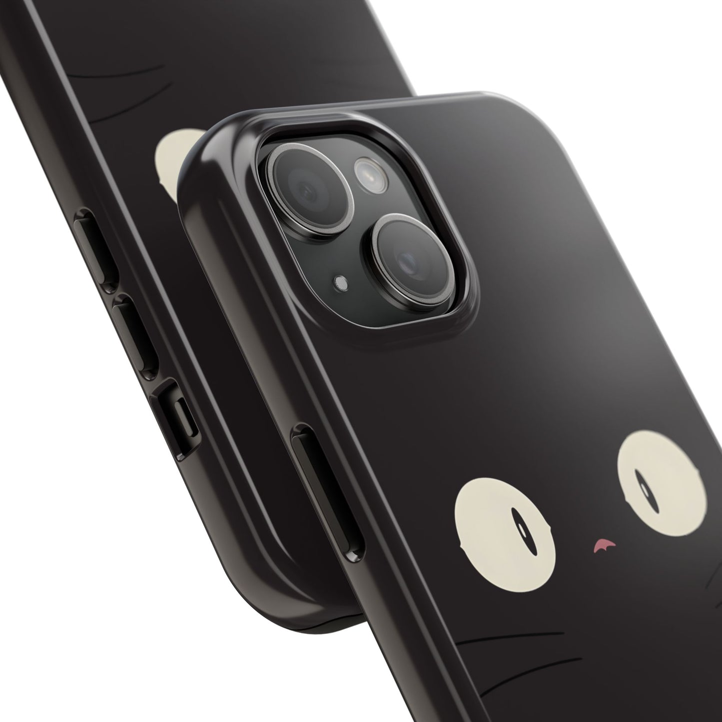 Adorable Black Cat Face and Eyes Minimal Tough Phone Case | Animals