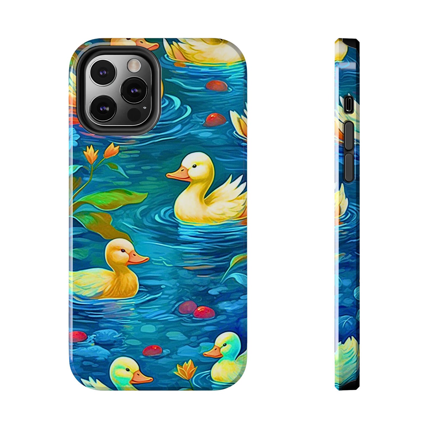 Ducks in the Pond Pattern Style Tough Phone Case | Animals