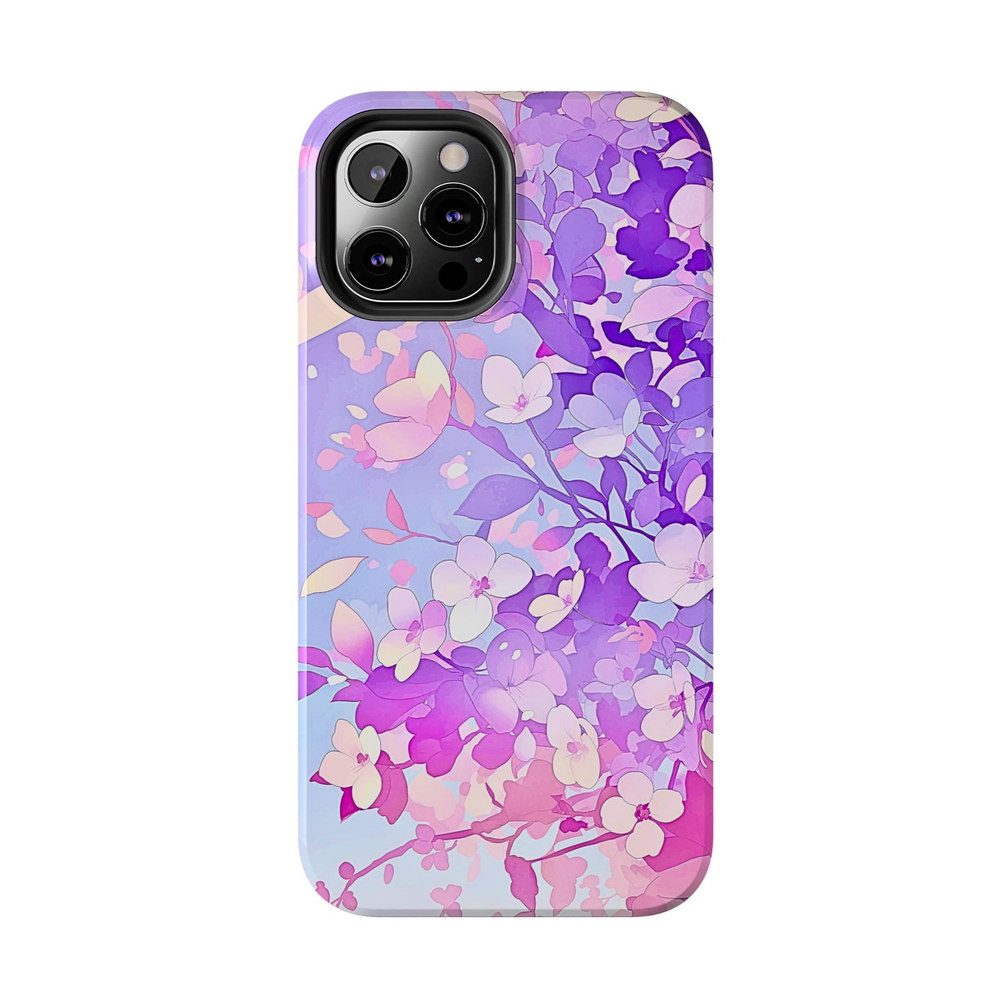 Funda resistente para teléfono con delicados estampados florales en tonos pastel | Estética