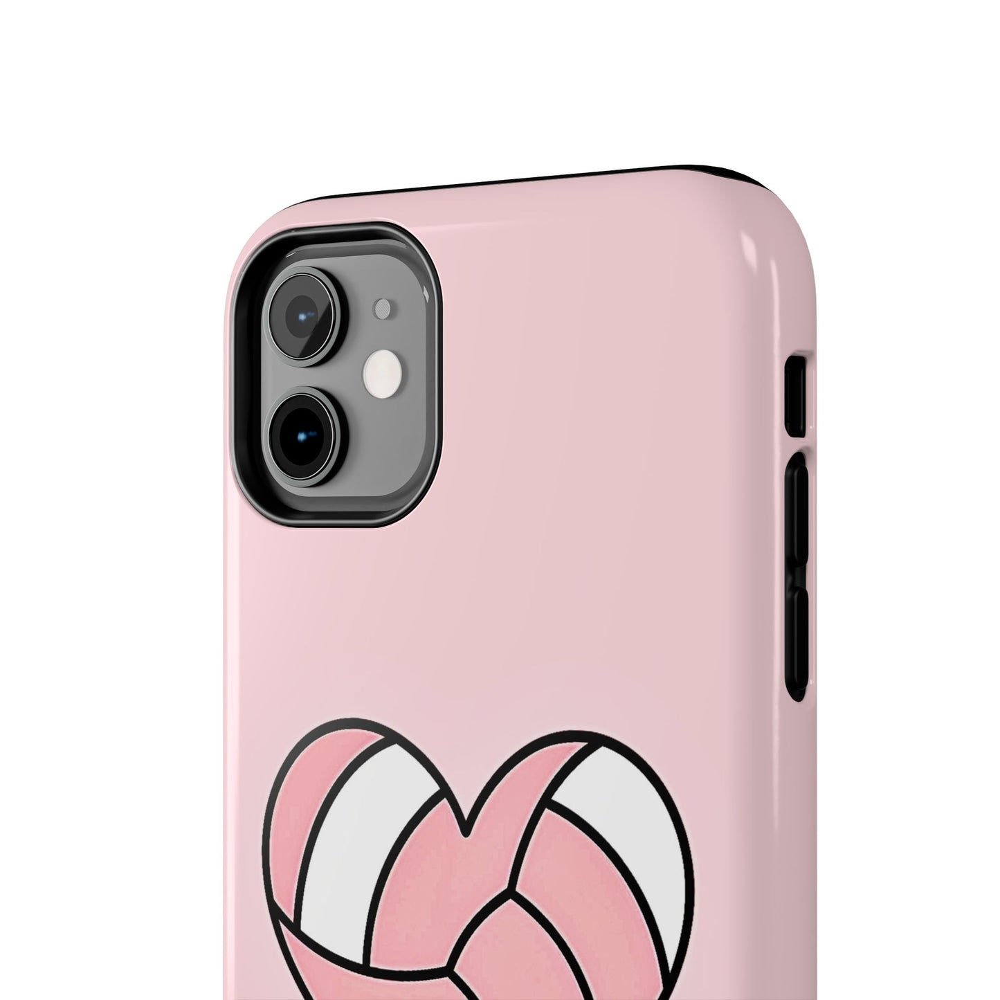 Pink Volleyball Heart Tough Phone Case | Aesthetic