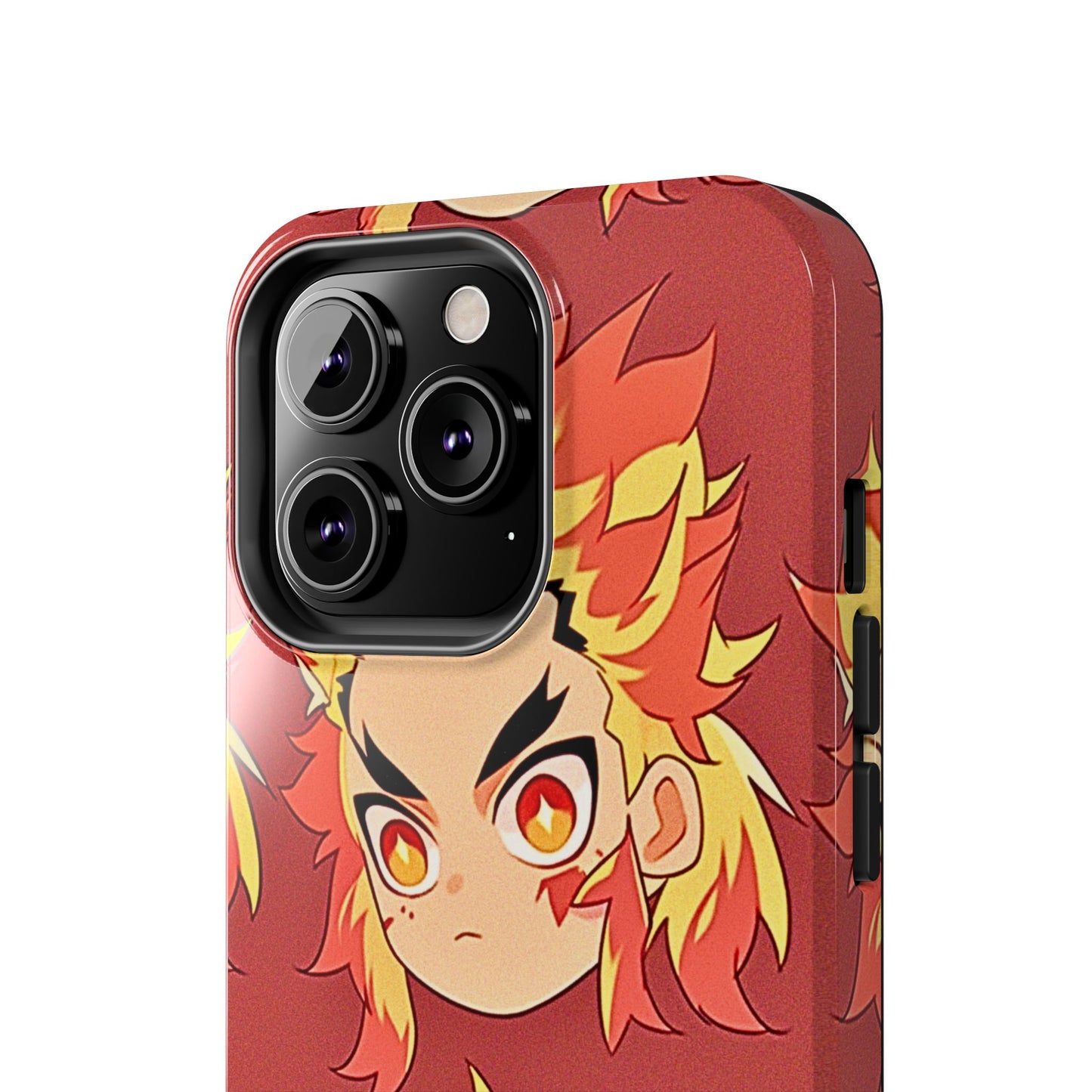 Rengoku Head Pattern Dark Orange Tough Phone Case | Anime - Demon Slayer