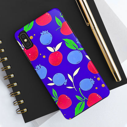 Funda resistente para teléfono con diseño de arándanos y fresas | Estética