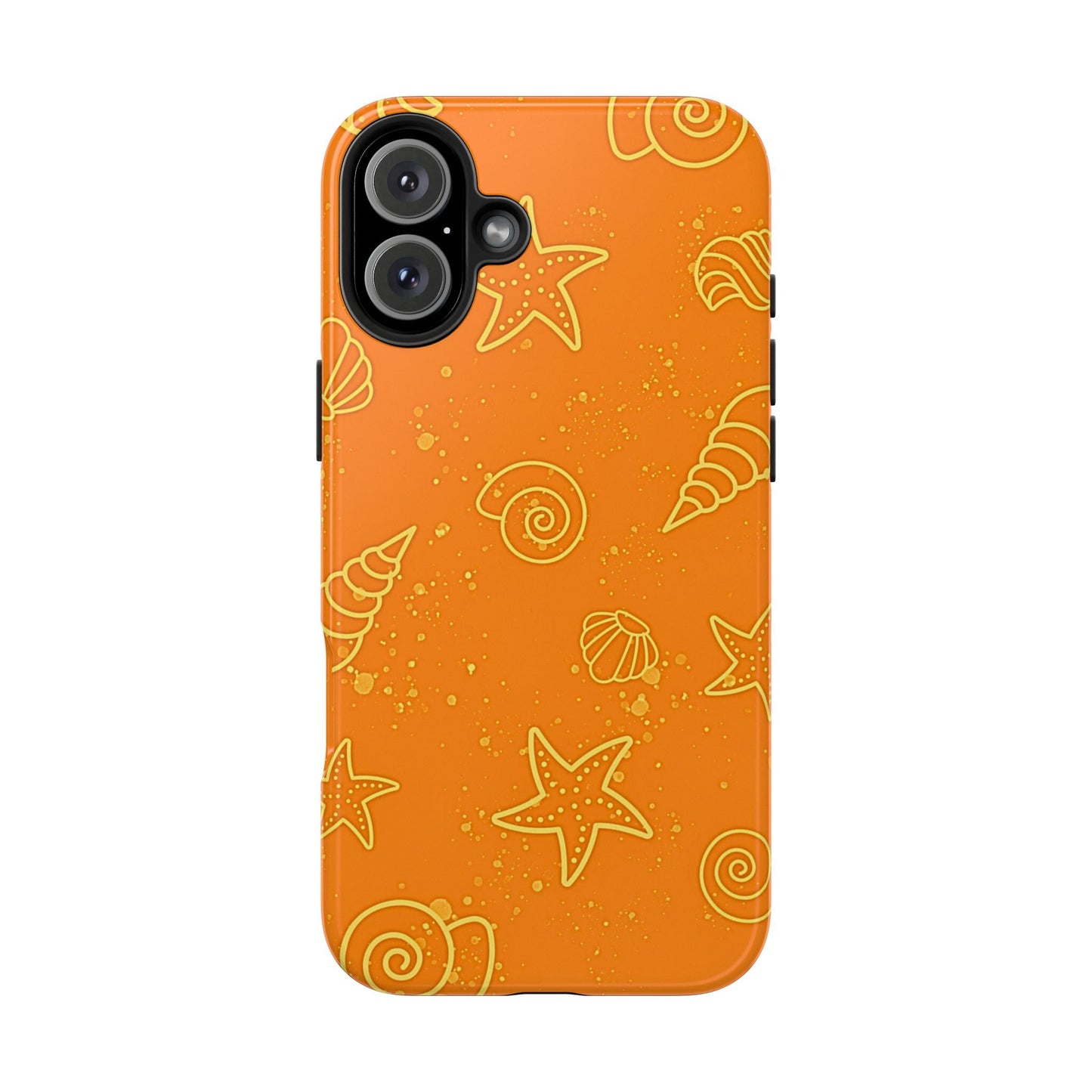Funda resistente para teléfono con diseño de conchas naranjas | Estética