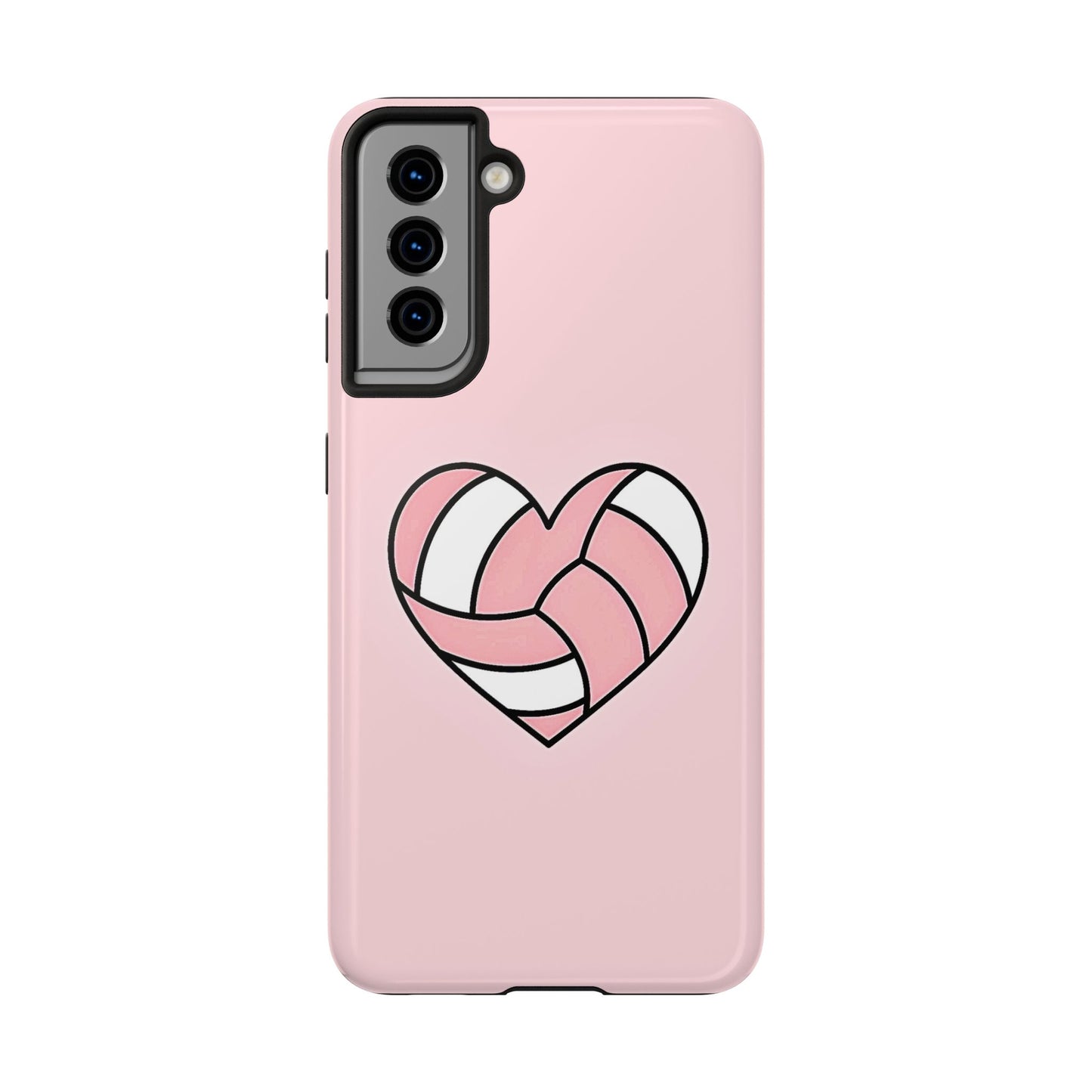 Pink Volleyball Heart Tough Phone Case | Aesthetic