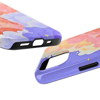 Funda resistente para teléfono con diseño de nubes de colores de ensueño | Estética