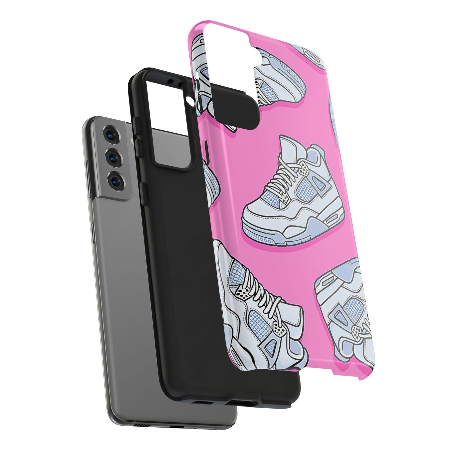 Funda resistente para teléfono con diseño de zapatillas Jordan 4 blancas | Estética