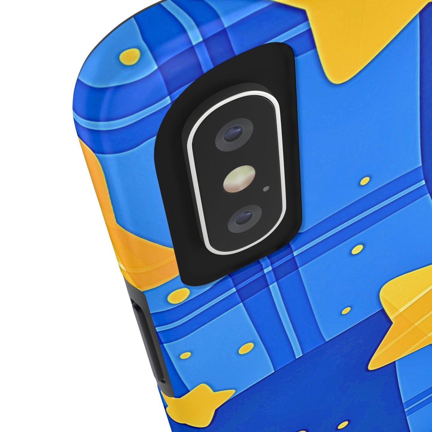 Funda resistente para teléfono con estampado de estrellas y cuadros preppy | Estética