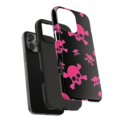 Funda resistente para teléfono estilo emo con calavera rosa | Estética