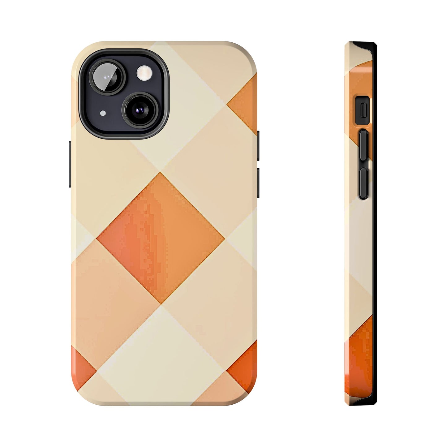 Pastel Minimalist Two-Tone Checkerboard Tough Phone Case | Aesthetic