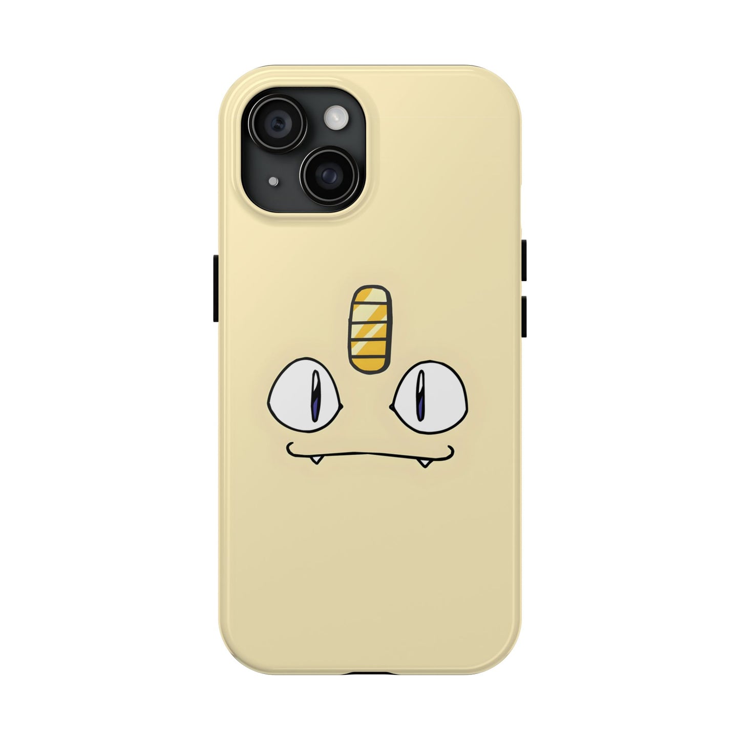 Cat Minimal Gold Coin Face Tough Phone Case | Anime
