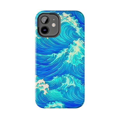 Funda resistente para teléfono con diseño de olas de agua | Estética