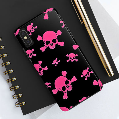 Funda resistente para teléfono estilo emo con calavera rosa | Estética
