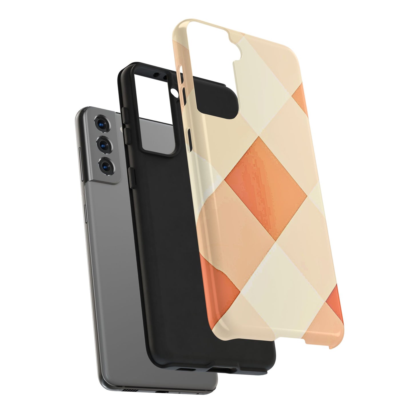 Pastel Minimalist Two-Tone Checkerboard Tough Phone Case | Aesthetic