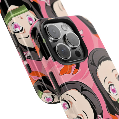 Nezuko Kamado Head Pattern Tough Phone Case | Anime - Demon Slayer