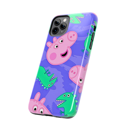 Peppa Pig & George Dinosaur Pattern Tough Phone Case | Cartoons - Peppa Pig