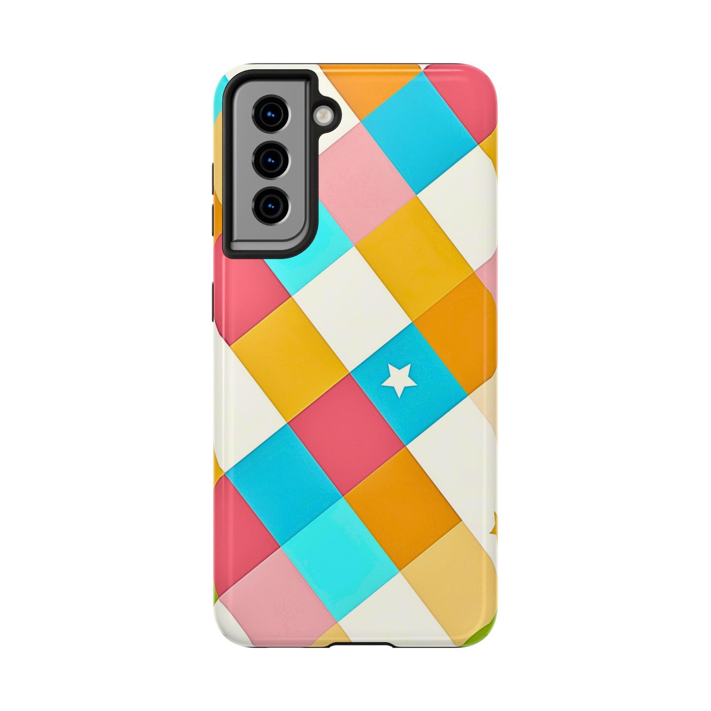 Vibrant Preppy Checkered Tough Phone Case | Aesthetic