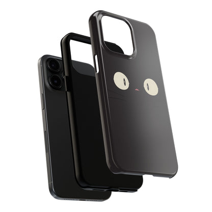 Adorable Black Cat Face and Eyes Minimal Tough Phone Case | Animals