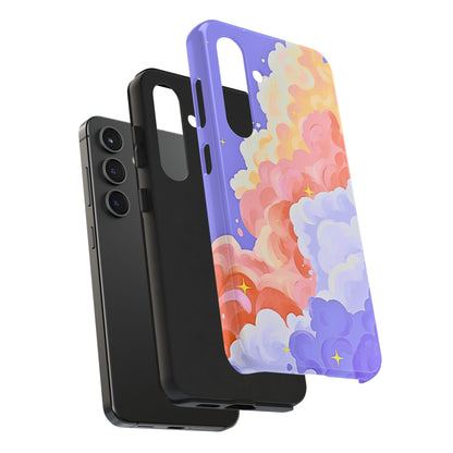 Funda resistente para teléfono con diseño de nubes de colores de ensueño | Estética