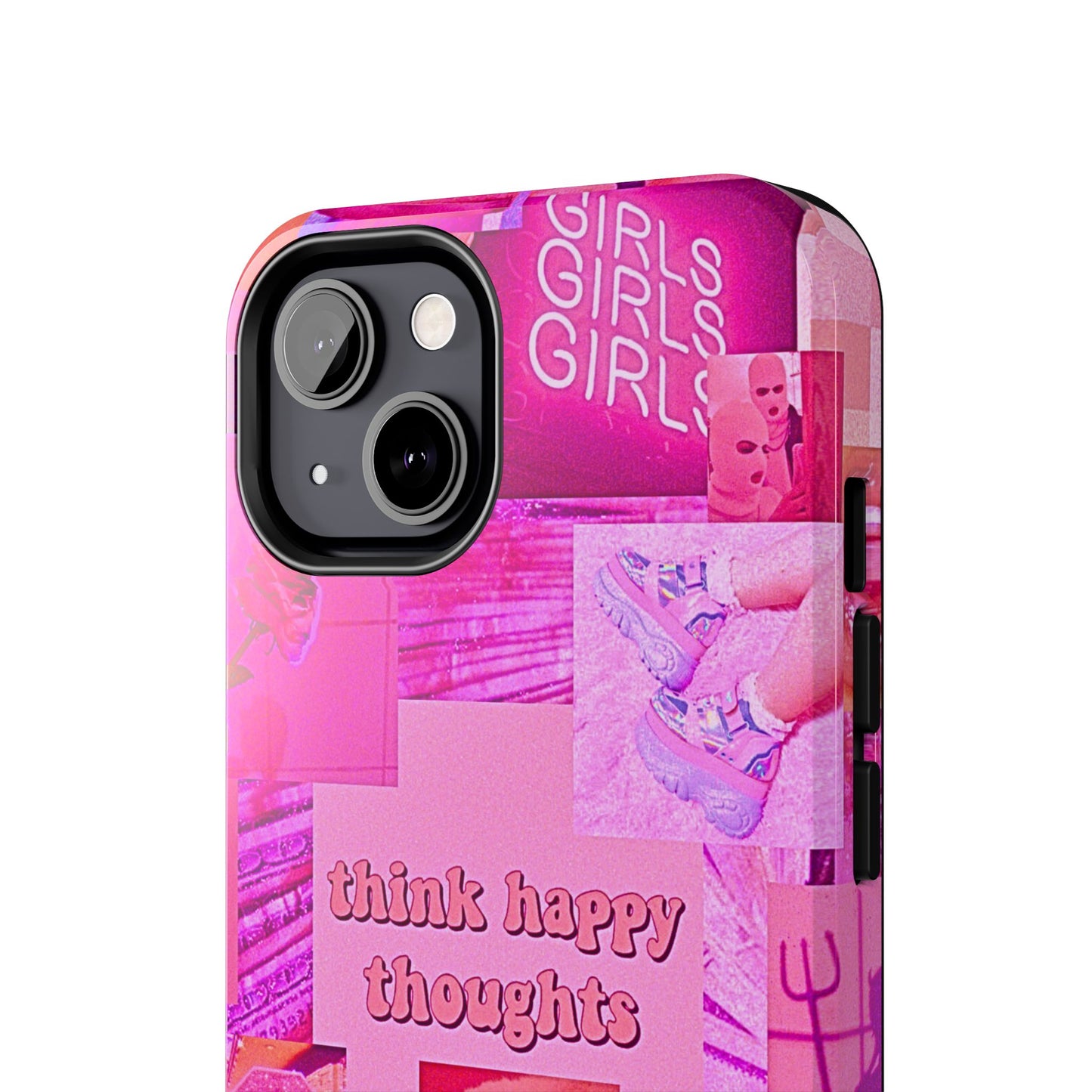 Think Happy Thoughts Pink Tough Phone Case | Aesthetic