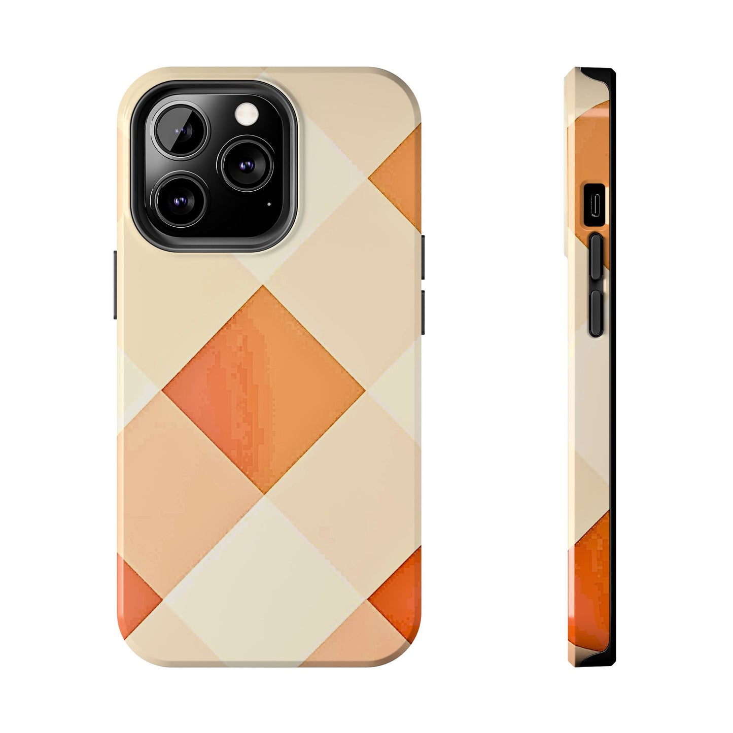 Pastel Minimalist Two-Tone Checkerboard Tough Phone Case | Aesthetic
