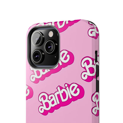 Funda rígida para teléfono con estampado retro del logotipo de Barbie | Estética