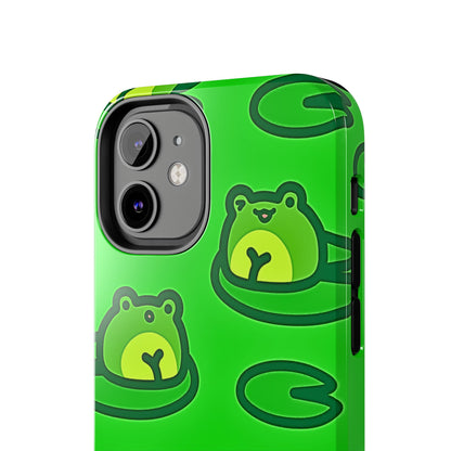 Cute Green Frogs Pattern Tough Phone Case | Animals