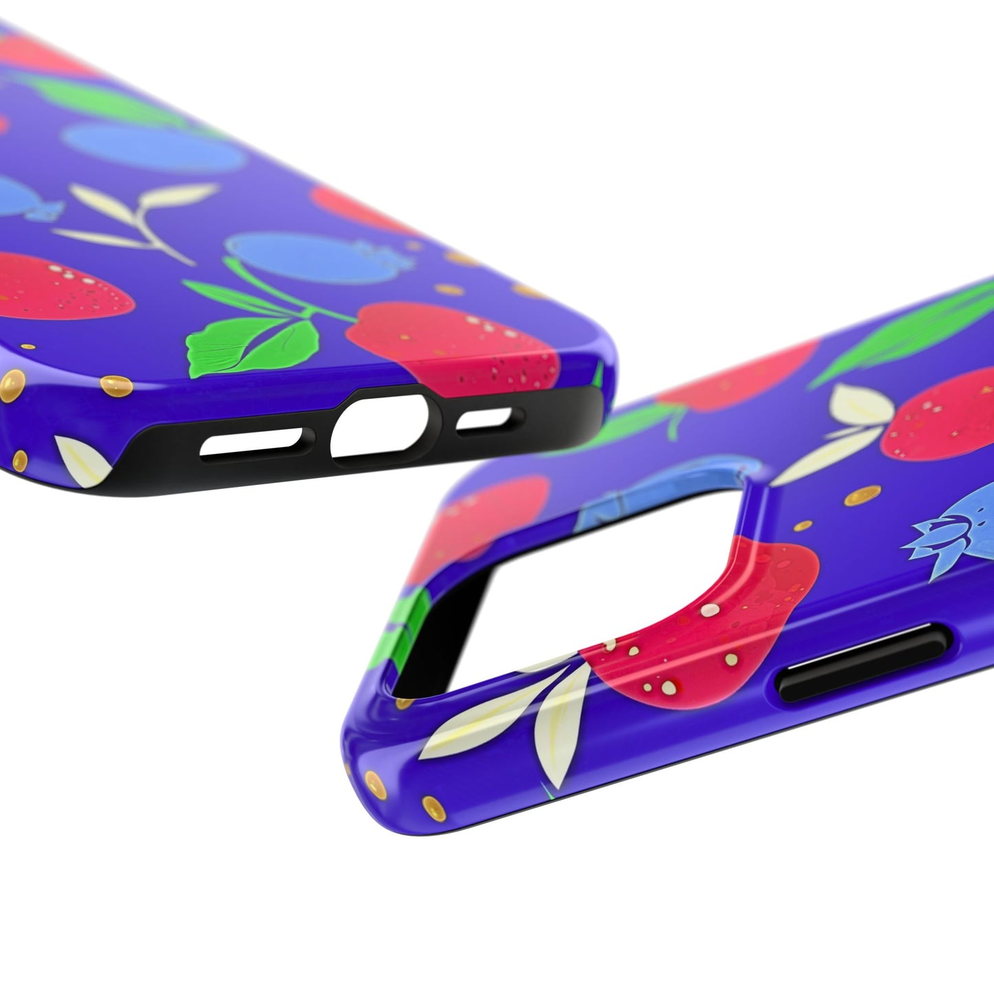 Funda resistente para teléfono con diseño de arándanos y fresas | Estética