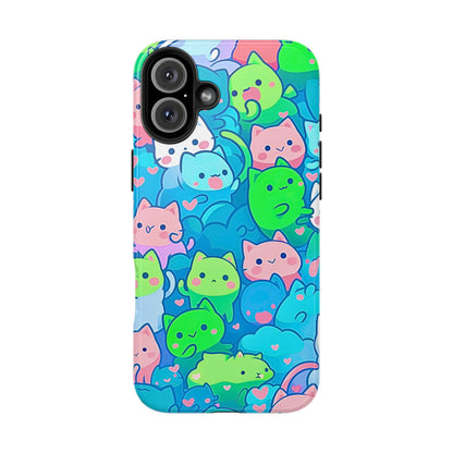 Cute Colorful Cats Pattern Style Tough Phone Case | Animals