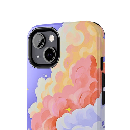 Funda resistente para teléfono con diseño de nubes de colores de ensueño | Estética