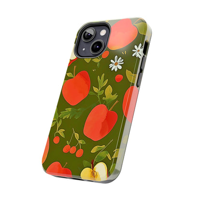 Funda/Cubierta resistente para teléfono con diseño de manzanas y bayas | Estética