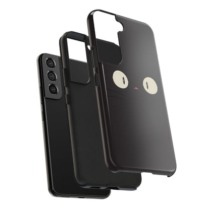 Adorable Black Cat Face and Eyes Minimal Tough Phone Case | Animals