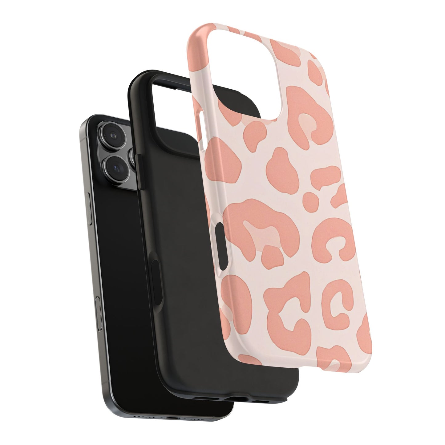 Funda resistente para teléfono con estampado de leopardo rosa preppy | Estética