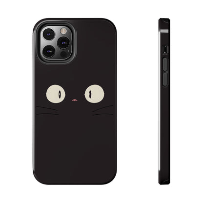 Adorable Black Cat Face and Eyes Minimal Tough Phone Case | Animals