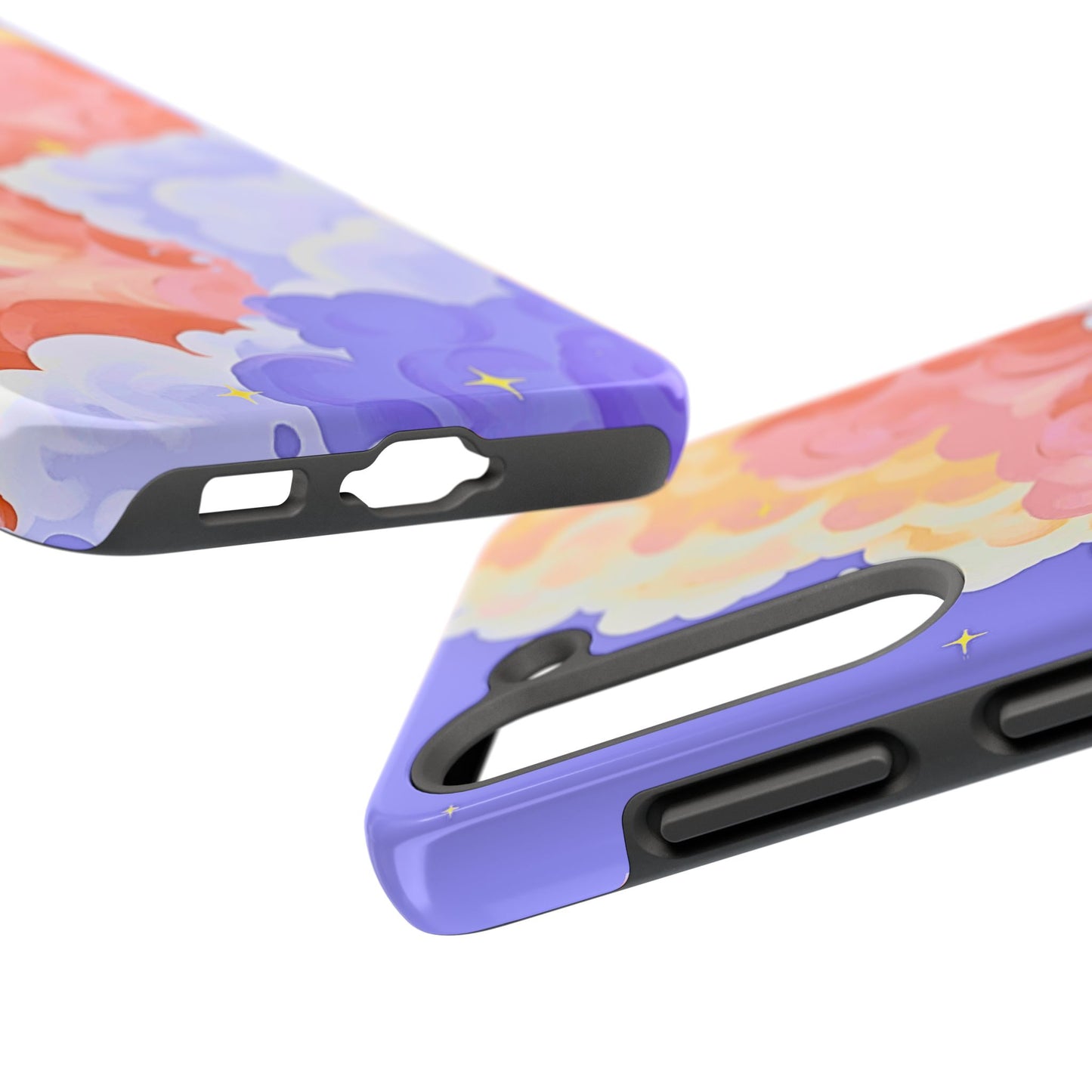 Funda resistente para teléfono con diseño de nubes de colores de ensueño | Estética